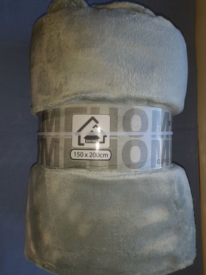 Grey velour blanket 150x200 cm, polyester