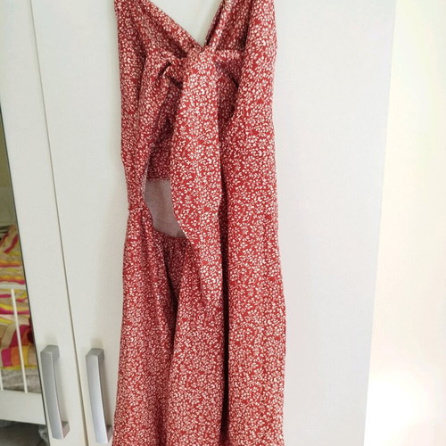 Mini dress with back opening like new, red, size M
