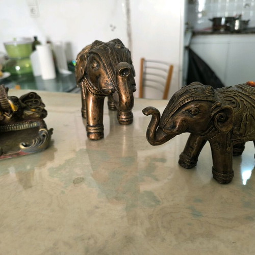 Indian decorative elephant figurines new, set of 3 pieces
