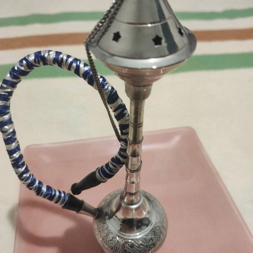 Metal hookah used, 25 cm, oriental style