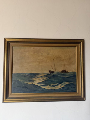 Vintage painting seascape