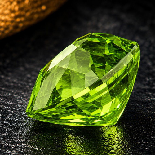 Natural Peridot 2.93ct ALGT Certified Step Cut Intense Green