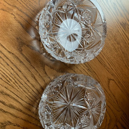 Bohemian crystal ashtrays used, pack
