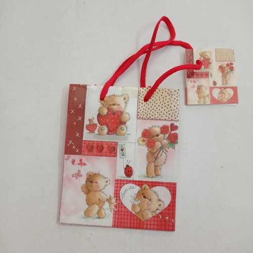 Small packaging paper bags with bears and hearts new