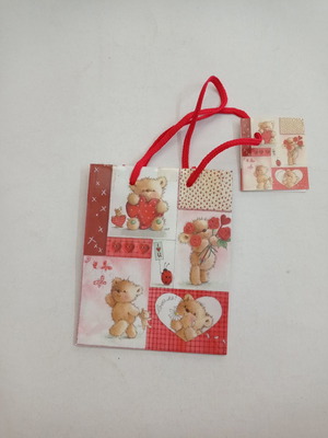 Small packaging paper bags with bears and hearts new