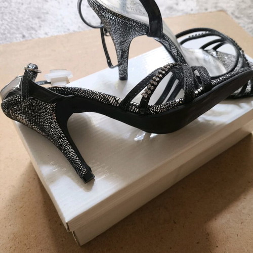 Sandals new black with silver, sizes 36 and 40