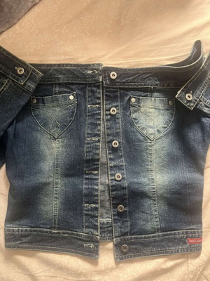 Denim women's jacket like new, blue, with unique design