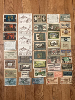 Λοτ 44 γερμανικά χαρτονομίσματα Notgeld 1919-1923 καινούργια