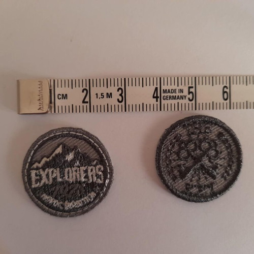 Heat transfer patch motifs used, set of 2, gray