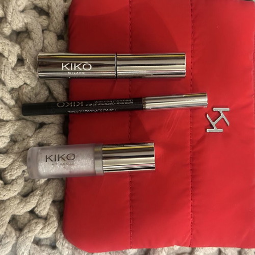 KIKO Eye Set with Bag, Liquid Eyeshadow, Pencil, Mascara New
