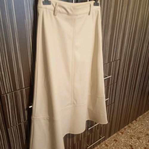 Midi leather skirt like new, beige, size S