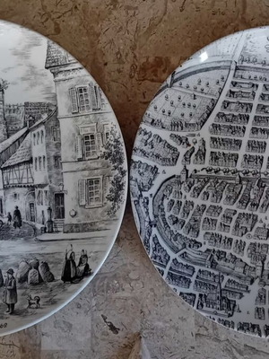 Πιάτα τοίχου Kaiser Porzellan & Altstadt σετ 2 vintage συλλεκτικά