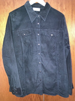 Ulla Popken Women's Black Corduroy Shirt like new, XXL