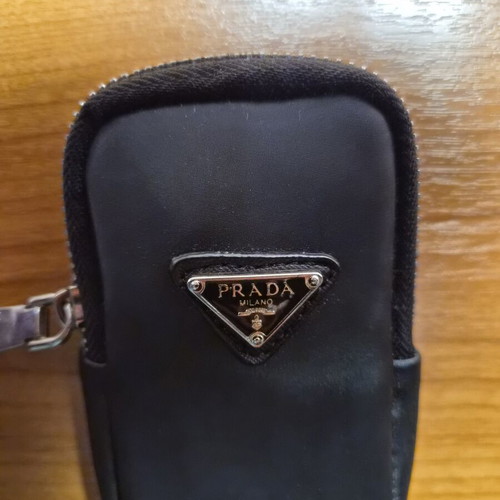 Prada black mini wallet pouch