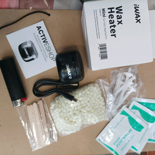 Mini wax heater new kit with wax beads, wipes and spatulas