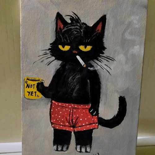Canvas painting with acrylic colors new, size 13×18 cm
