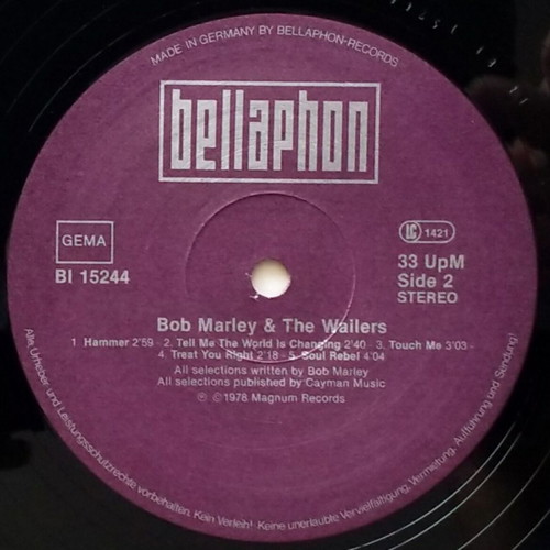 Bob Marley & The Wailers Bob Marley & The Wailers vinyl LP compilation