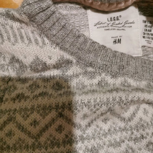 Knitted dress like new for girls 4-6 years gray silver H&M
