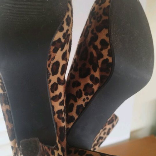 Leopard ankle boots used with zipper, size 41, 11cm heel