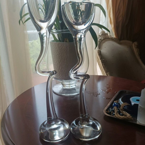 Zoulovits candlesticks like new, handmade crystal