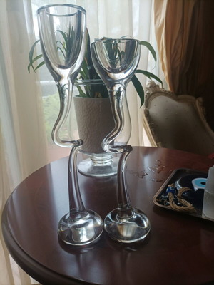 Zoulovits candlesticks like new, handmade crystal