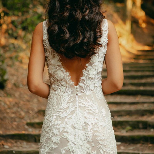 Vera Paul wedding dress like new, white, handmade from Kolonaki