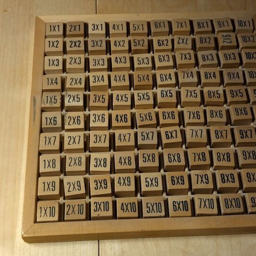 Wooden decorative game with multiplication table new