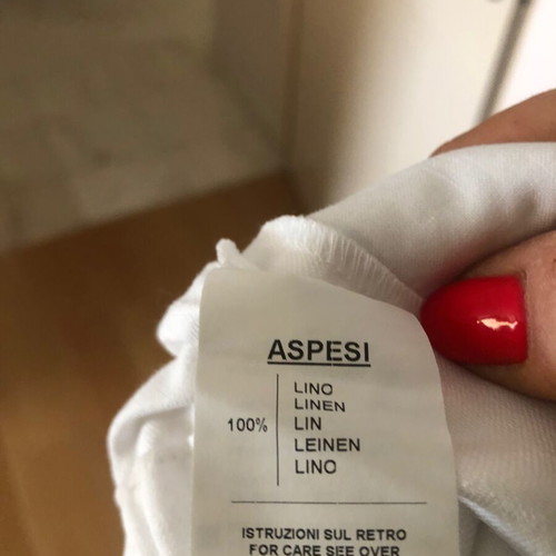 Aspesi linen white pants size L like new with elastic waist