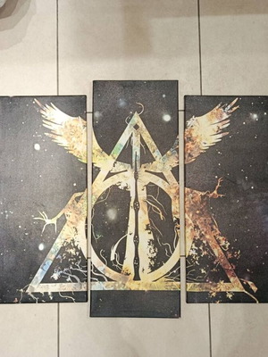 Harry Potter Deathly Hallows 5 Panel Canvas Wall Art like new