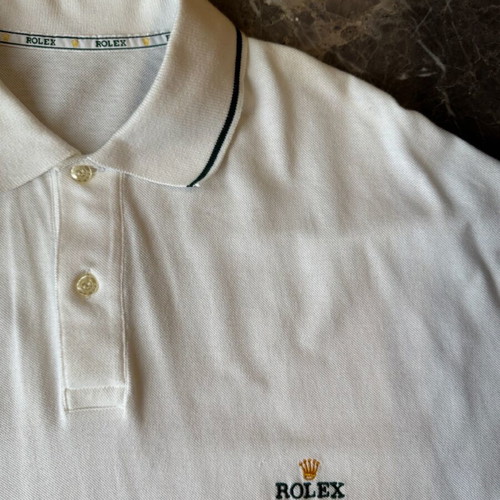 Rollex men's polo like new, white and gold, size XL