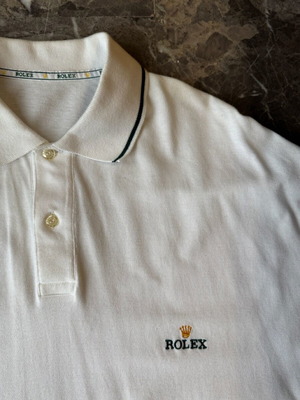 Rollex men's polo like new, white and gold, size XL
