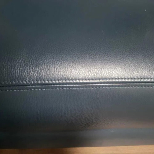 Turquoise Blue Leather Corner Sofa Torres with Electric Relax Mechanism New
