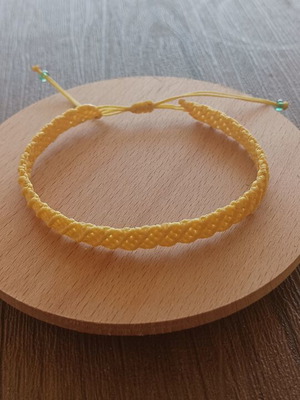 Handmade macrame bracelet new, yellow adjustable