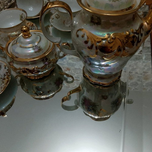 Vintage Wałbrzych Polish porcelain set with gold details like new