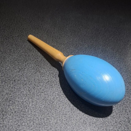 Wooden maraca 24cm, blue