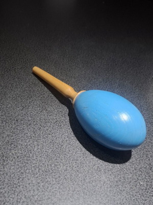 Wooden maraca 24cm, blue