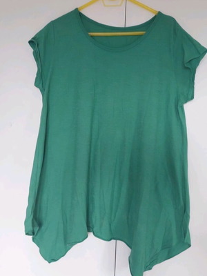Summer blouse plus size green, 100% cotton, like new, size XXL