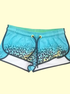 BodyTalk women's sports shorts XS-S, turquoise green animal print