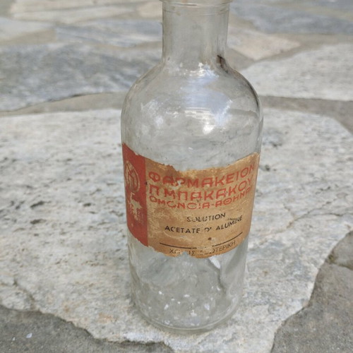 Pharmacy bottle P. Bakakou used, Omonia