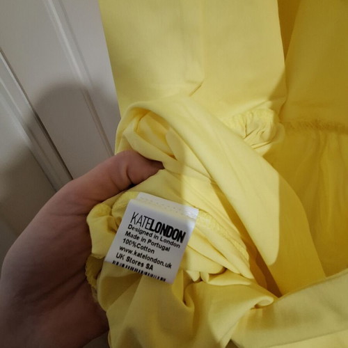 Kate London midi yellow backless dress with wide skirt new