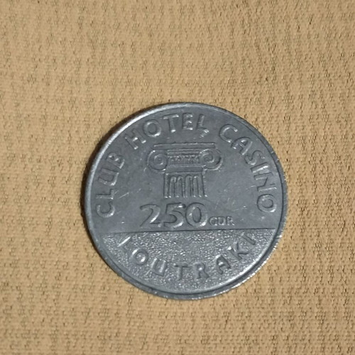 Casino Loutraki collectible metal tokens 50 & 250 Drachmas