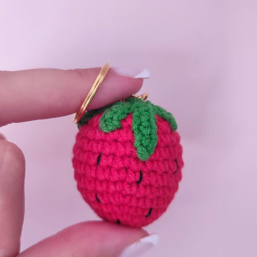 Strawberry Keychain new, red