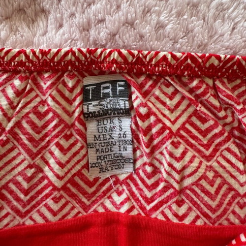 Strapless mini dress Zara like new, red with pattern