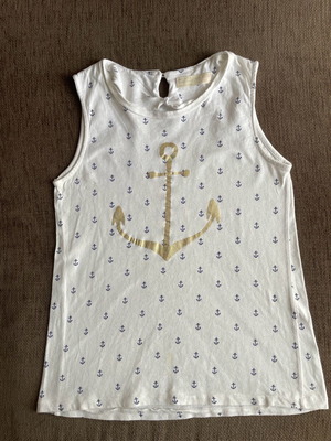 Zara потник като нов с дизайн котви, бял, 146 см