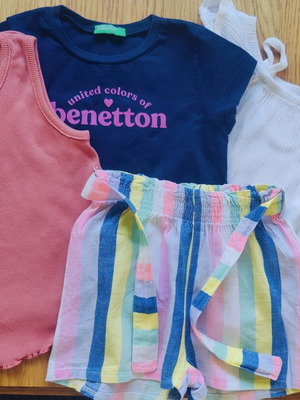 Benetton clothing pack for 4 years like new, blue and multicolor