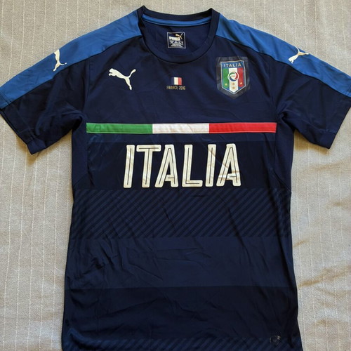 Puma Italy Euro 2016 Training Shirt, navy blue and power blue