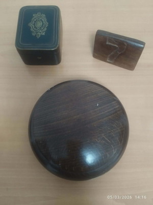Wooden desk items used, set of 3 pieces