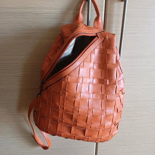 Women's backpack bag orange eco leather like new