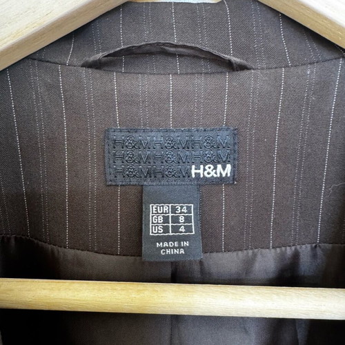 H&M brown striped jacket used, size XS
