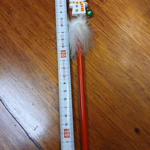 Christmas pencil with wooden snowman, new